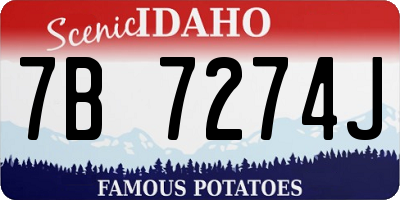 ID license plate 7B7274J