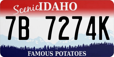 ID license plate 7B7274K