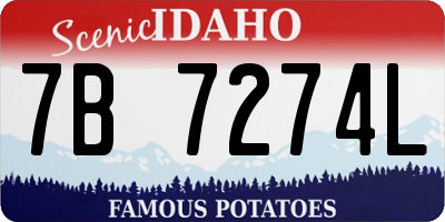 ID license plate 7B7274L