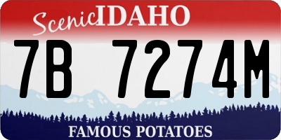 ID license plate 7B7274M