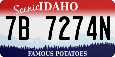 ID license plate 7B7274N