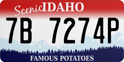 ID license plate 7B7274P
