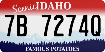 ID license plate 7B7274Q