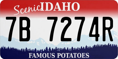 ID license plate 7B7274R