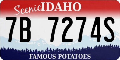 ID license plate 7B7274S
