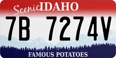 ID license plate 7B7274V
