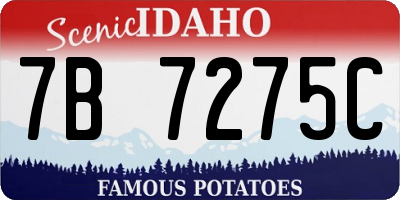 ID license plate 7B7275C