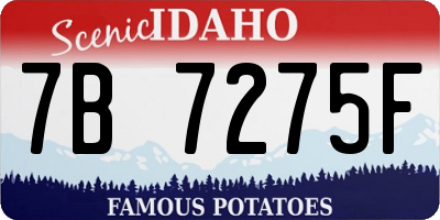 ID license plate 7B7275F