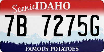 ID license plate 7B7275G