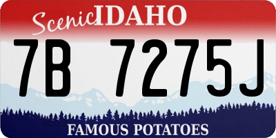 ID license plate 7B7275J