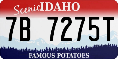 ID license plate 7B7275T