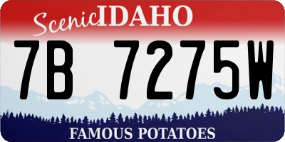 ID license plate 7B7275W