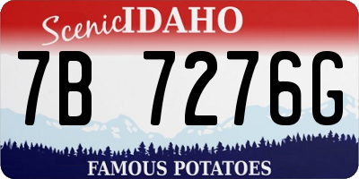 ID license plate 7B7276G