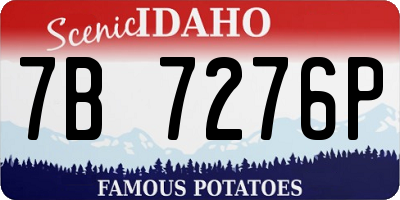 ID license plate 7B7276P