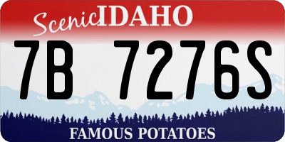 ID license plate 7B7276S