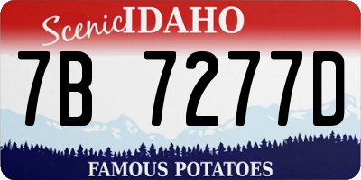 ID license plate 7B7277D