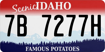 ID license plate 7B7277H