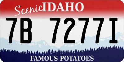 ID license plate 7B7277I