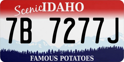 ID license plate 7B7277J