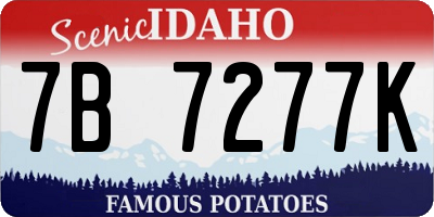 ID license plate 7B7277K