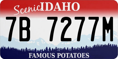 ID license plate 7B7277M
