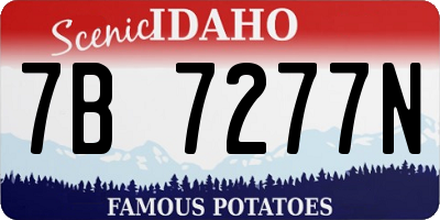 ID license plate 7B7277N