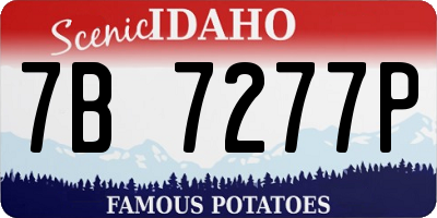 ID license plate 7B7277P