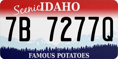 ID license plate 7B7277Q