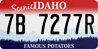 ID license plate 7B7277R