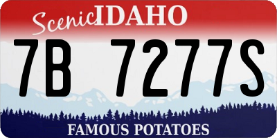 ID license plate 7B7277S