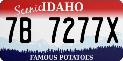 ID license plate 7B7277X