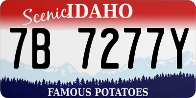 ID license plate 7B7277Y