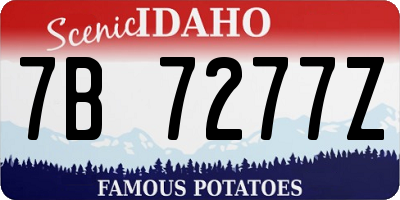 ID license plate 7B7277Z
