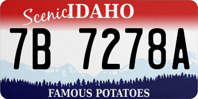 ID license plate 7B7278A