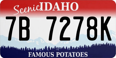 ID license plate 7B7278K