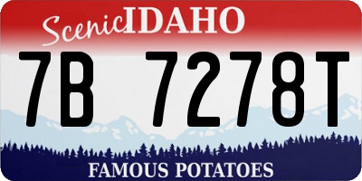 ID license plate 7B7278T