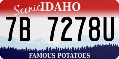 ID license plate 7B7278U