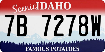 ID license plate 7B7278W