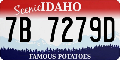 ID license plate 7B7279D
