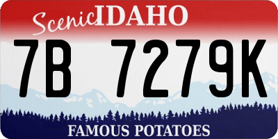 ID license plate 7B7279K