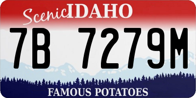ID license plate 7B7279M