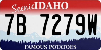 ID license plate 7B7279W