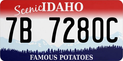 ID license plate 7B7280C