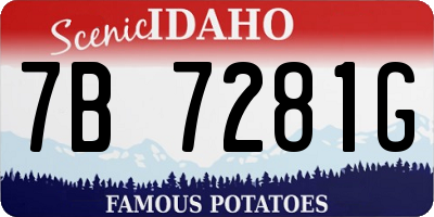 ID license plate 7B7281G