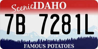 ID license plate 7B7281L