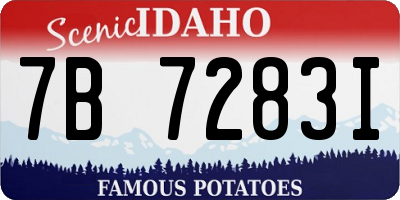 ID license plate 7B7283I