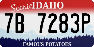 ID license plate 7B7283P