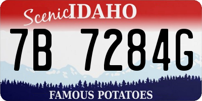 ID license plate 7B7284G