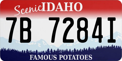 ID license plate 7B7284I