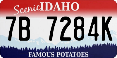 ID license plate 7B7284K
